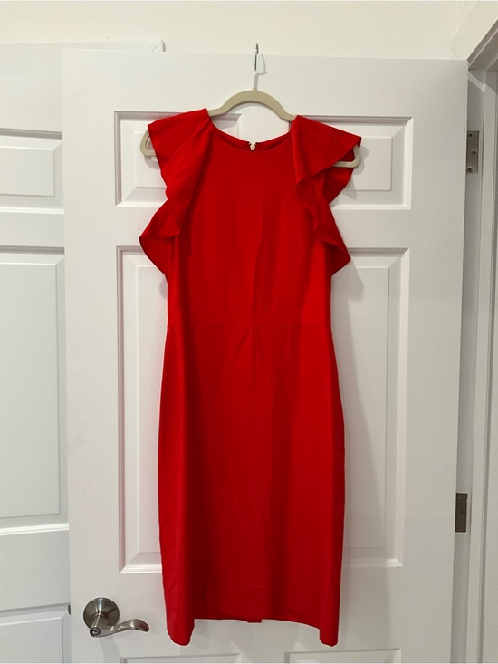 J. Crew Dresses & Skirts - J. Crew Red Ruffle-Sleeve Midi Dress